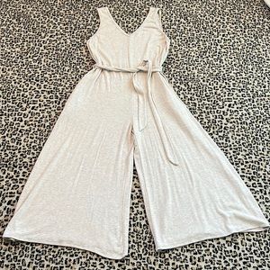 Vici All in Favor Jersey Jumpsuit with Wide Cropped Leg Size Large